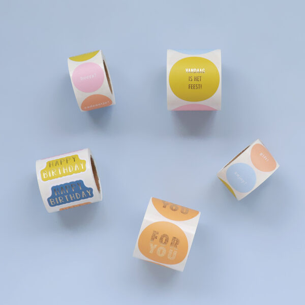 Cadeaustickers Multi - Happy Birthday Gold - Bright - 250 stuks - Afbeelding 3
