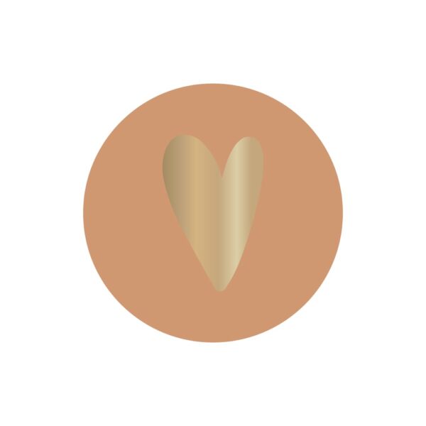 Cadeaustickers - Heart - Old Orange (Ø 3,5 cm) - 250 stuks
