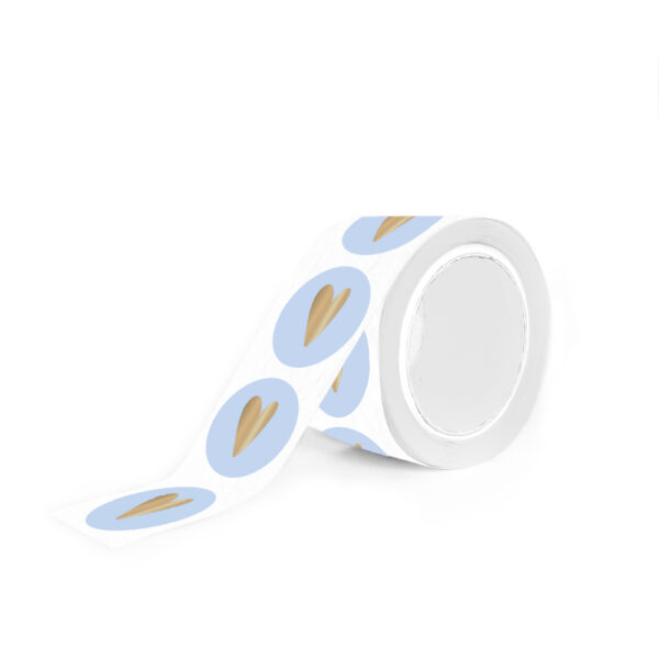 Cadeaustickers - Heart - Light Blue (Ø 3,5 cm) - 250 stuks - Afbeelding 2