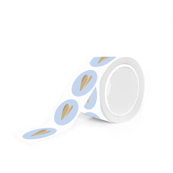 Cadeaustickers - Heart - Light Blue (Ø 3,5 cm) - 250 stuks - Afbeelding 2