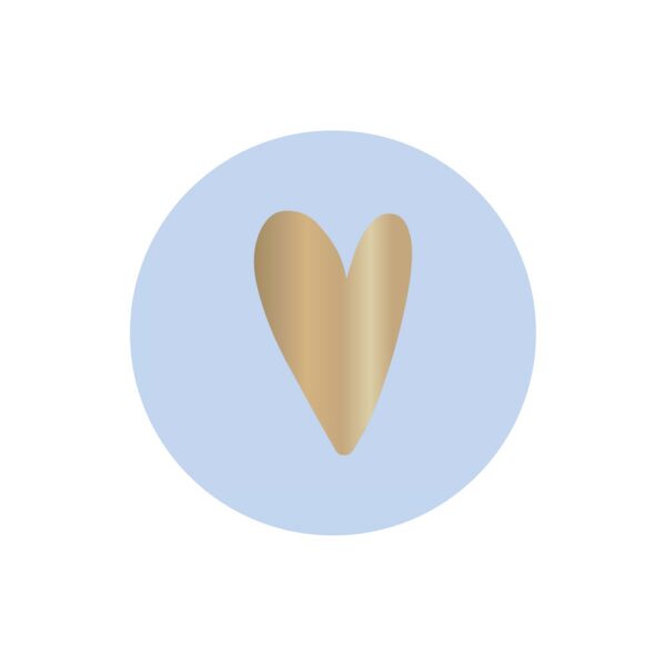 Cadeaustickers - Heart - Light Blue (Ø 3,5 cm) - 250 stuks