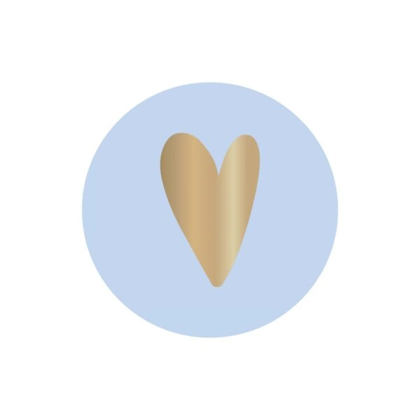 Cadeaustickers - Heart - Light Blue (Ø 3,5 cm) - 250 stuks