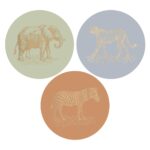 Cadeaustickers Multi - Jungle Vintage Gold (Ø 5,5 cm) - 250 stuks