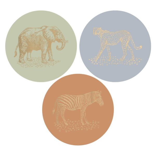 Cadeaustickers Multi - Jungle Vintage Gold (Ø 5,5 cm) - 250 stuks