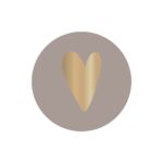 Cadeaustickers - Heart - Warm Grey (Ø 3,5 cm) - 250 stuks