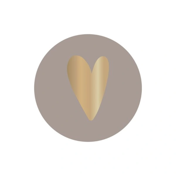 Cadeaustickers - Heart - Warm Grey (Ø 3,5 cm) - 250 stuks