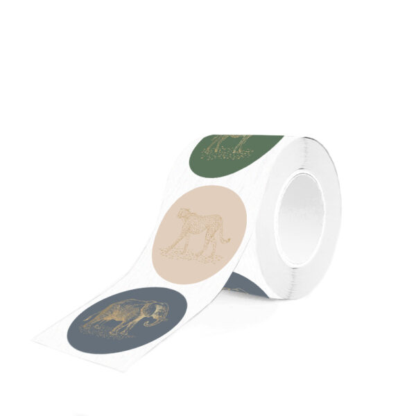 Cadeaustickers Multi - Jungle Vintage Gold Faded (Ø 5,5 cm) - 250 stuks - Afbeelding 2