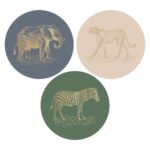 Cadeaustickers Multi - Jungle Vintage Gold Faded (Ø 5,5 cm) - 250 stuks
