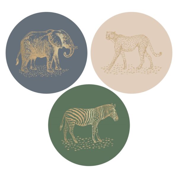 Cadeaustickers Multi - Jungle Vintage Gold Faded (Ø 5,5 cm) - 250 stuks