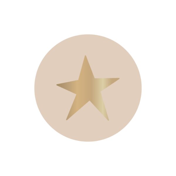 Cadeaustickers - Star Gold - Beige (Ø 3,5 cm) - 250 stuks