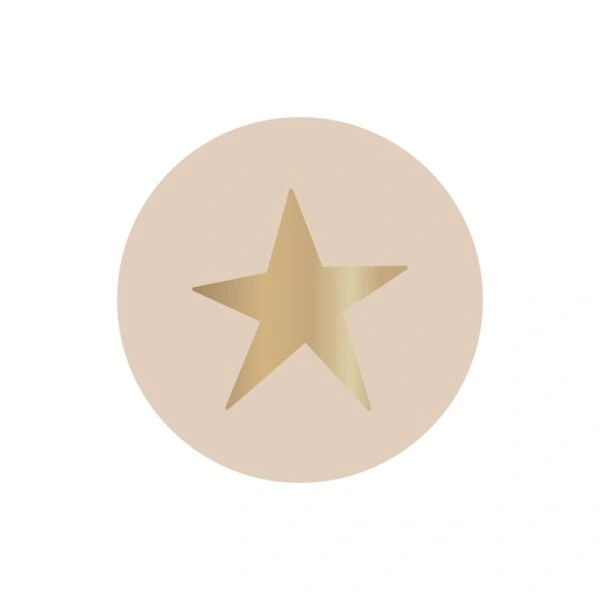 Cadeaustickers - Star Gold - Beige (Ø 3,5 cm) - 250 stuks