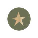 Cadeaustickers - Star Gold - Forest Green (Ø 3,5 cm) - 250 stuks