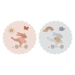 Cadeaustickers Duo - Sweet Bunny Gold Vignet (Ø 5,5 cm) - 250 stuks