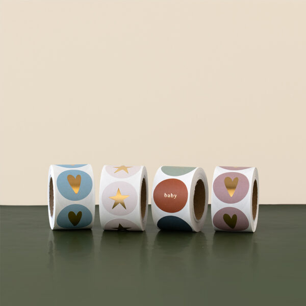 Cadeaustickers Multi - Baby Gold (Ø 3,5 cm) - 250 stuks - Afbeelding 3