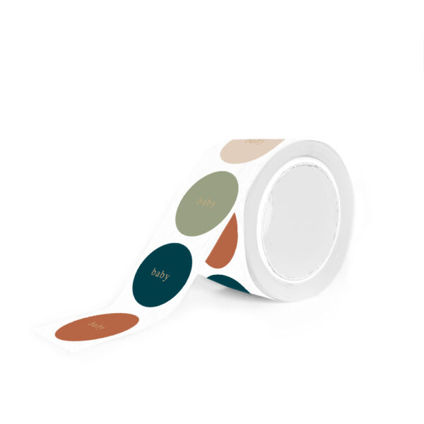 Cadeaustickers Multi - Baby Gold (Ø 3,5 cm) - 250 stuks - Afbeelding 2