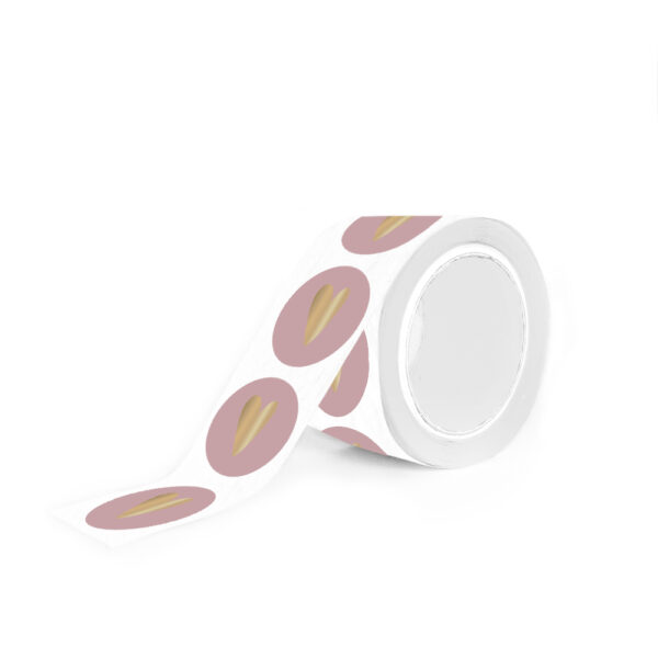 Cadeaustickers - Heart - Faded Pink (Ø 3,5 cm) - 250 stuks - Afbeelding 2