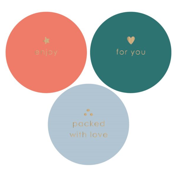 Cadeaustickers Multi - Text Gold - Cool  (Ø 5,5 cm) - 250 stuks