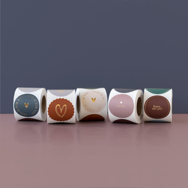 Cadeaustickers Multi - Enjoy Gold  (Ø 5,5 cm) - 250 stuks - Afbeelding 3