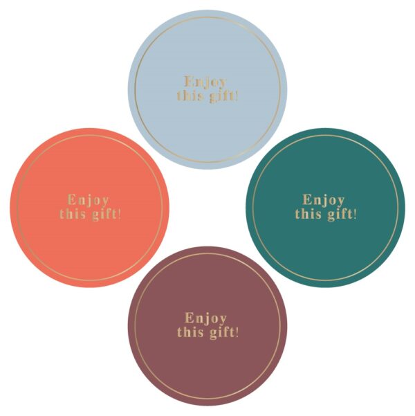 Cadeaustickers Multi - Enjoy Gold  (Ø 5,5 cm) - 250 stuks