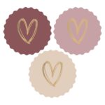 Cadeaustickers Multi - Heart Gold - Warm Pink  (Ø 5,5 cm) - 250 stuks