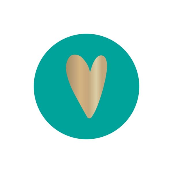 Cadeaustickers - Heart - Turquoise (Ø 3,5 cm) - 250 stuks