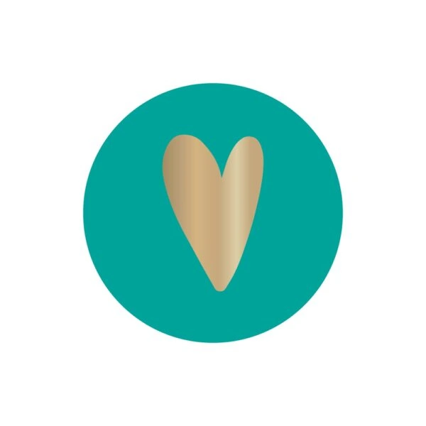 Cadeaustickers - Heart - Turquoise (Ø 3,5 cm) - 250 stuks