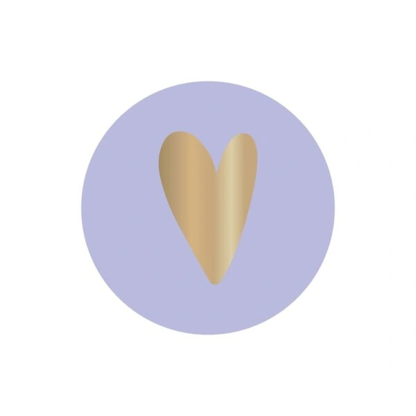 Cadeaustickers - Heart - Lavender (Ø 3,5 cm) - 250 stuks