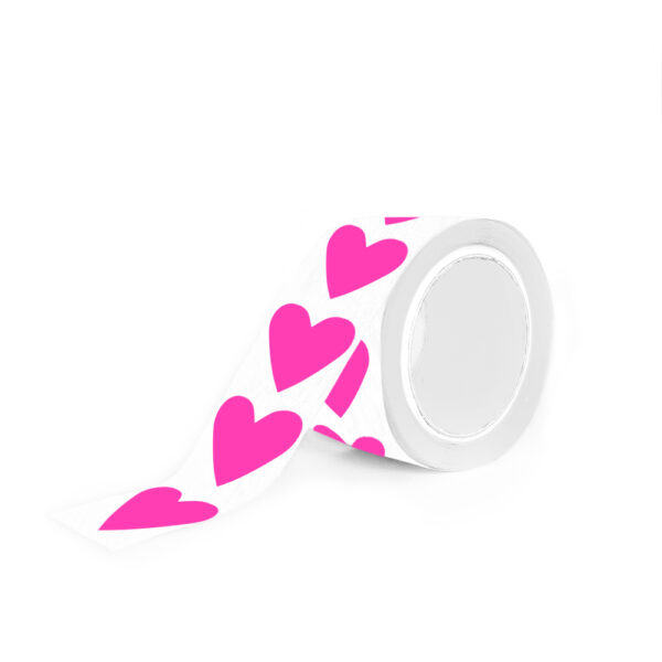 Cadeaustickers - Hearts Small - Fluor Pink - 250 stuks - Afbeelding 2