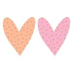 Cadeaustickers Duo - Small Hearts Gold - Pink - 250 stuks
