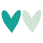 Cadeaustickers Duo - Small Hearts Gold - Green - 250 stuks