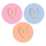 Cadeaustickers Multi - Heart Gold - Sweet (Ø 5,5 cm) - 250 stuks