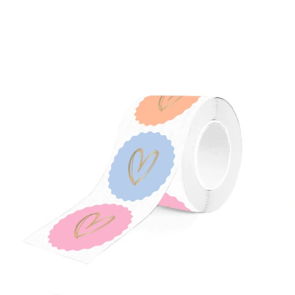 Cadeaustickers Multi - Heart Gold - Sweet (Ø 5,5 cm) - 250 stuks - Afbeelding 2