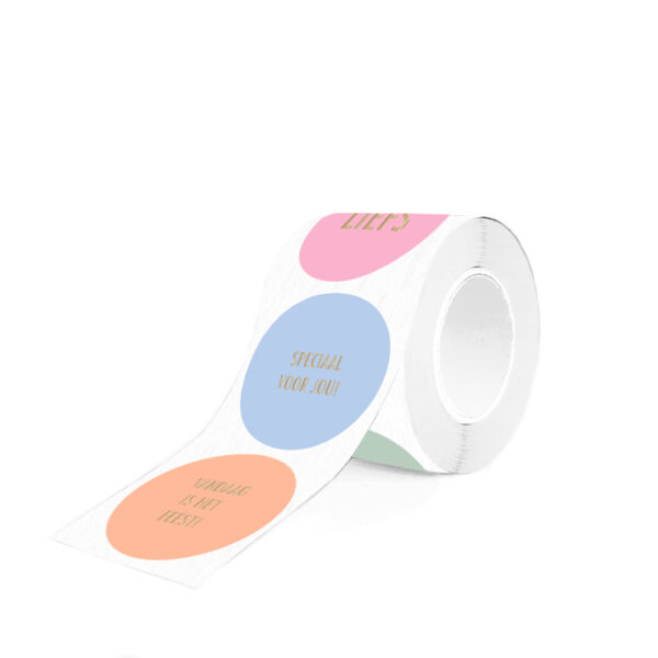 Cadeaustickers Multi - Tekst Modern (NL) Gold - Sweet (Ø 5,5 cm) - 250 stuks - Afbeelding 2