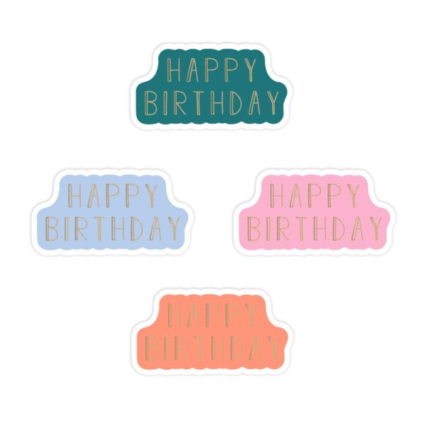 Cadeaustickers Multi - Happy Birthday Gold - 250 stuks