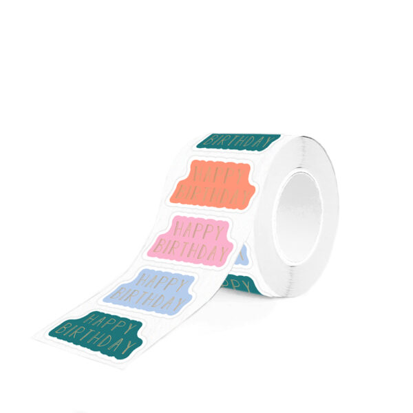 Cadeaustickers Multi - Happy Birthday Gold - 250 stuks - Afbeelding 2