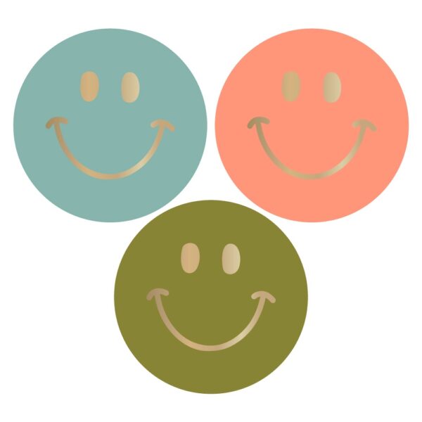 Cadeaustickers Multi - Smiley Gold - Happy (Ø 5,5 cm) - 250 stuks