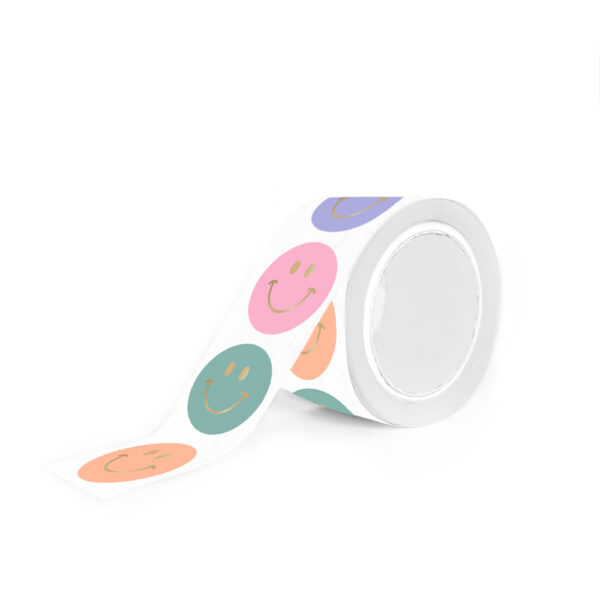 Cadeaustickers Multi - Smiley Mini Gold - Sweet (Ø 3,5 cm) - 250 stuks - Afbeelding 2