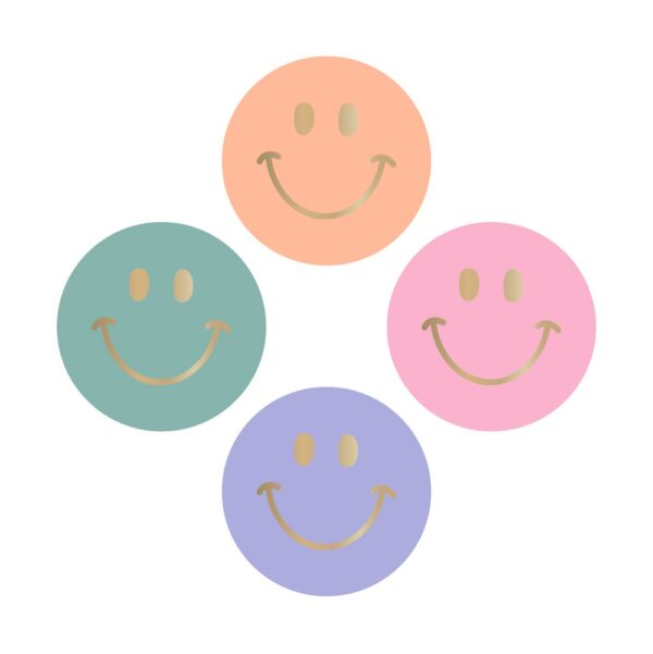 Cadeaustickers Multi - Smiley Mini Gold - Sweet (Ø 3,5 cm) - 250 stuks