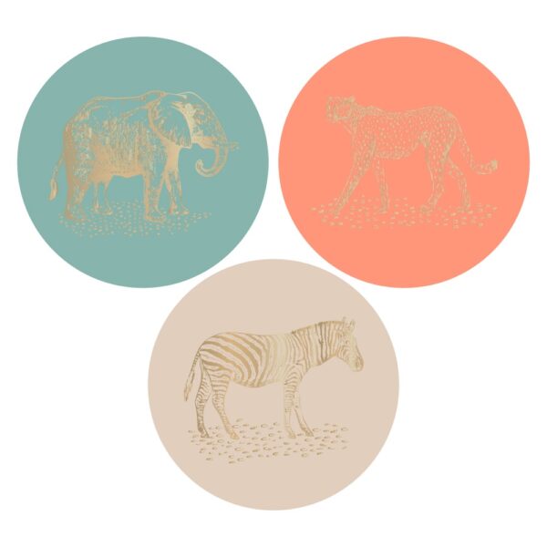 Cadeaustickers Multi - Jungle Vintage Gold - Sweet (Ø 5,5 cm) - 250 stuks