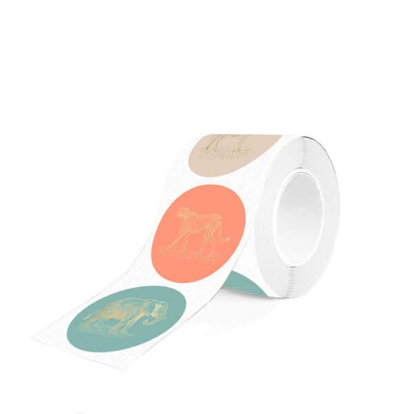 Cadeaustickers Multi - Jungle Vintage Gold - Sweet (Ø 5,5 cm) - 250 stuks - Afbeelding 2