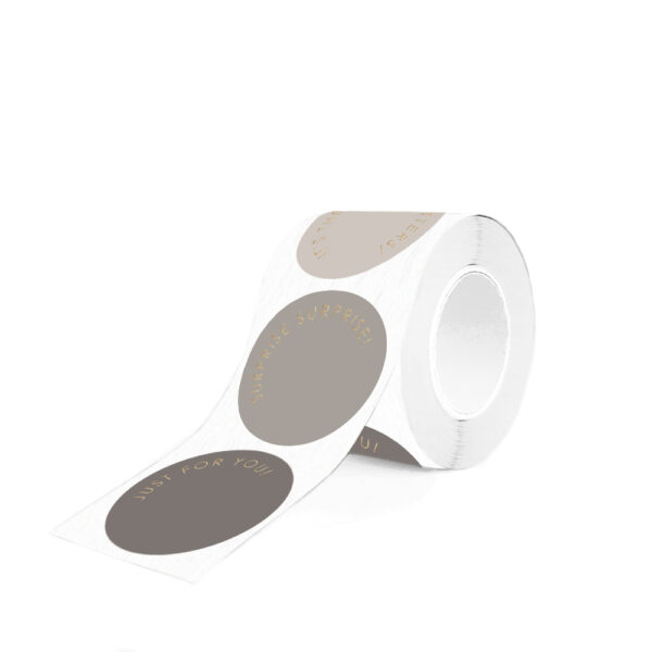 Cadeaustickers Multi - Modern Gold Grey (Ø 5,5 cm) - 250 stuks - Afbeelding 2