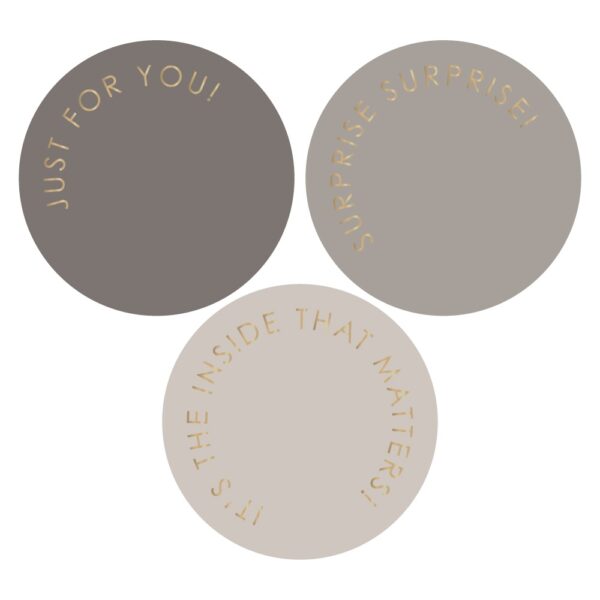 Cadeaustickers Multi - Modern Gold Grey (Ø 5,5 cm) - 250 stuks
