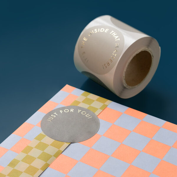 Cadeaustickers Multi - Modern Gold Grey (Ø 5,5 cm) - 250 stuks - Afbeelding 3