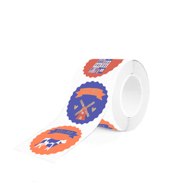 Cadeaustickers Multi - Holland Vignet Gold (Ø 5,5 cm) - 250 stuks - Afbeelding 2