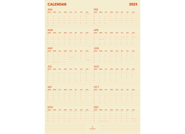 A-Journal Wall Planner 2023 - A1