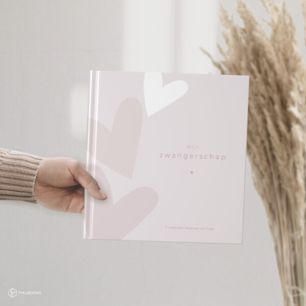 Zwangerschapsdagboek Happy Hearts Pink 1