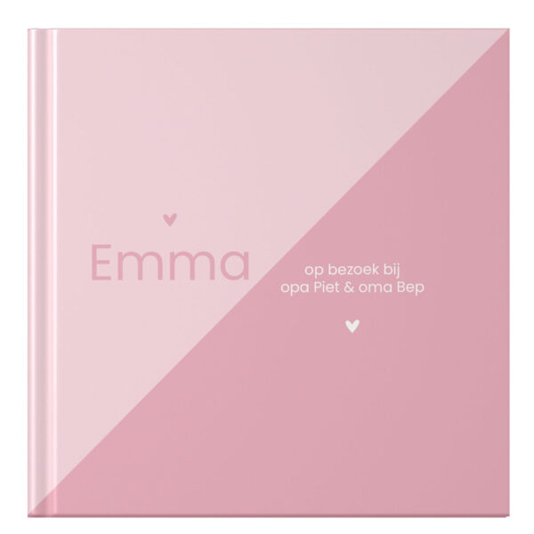 Ontwerp Je Eigen Opa, Oma & Ik Herinneringsboek Modern Triangle Pink (1)