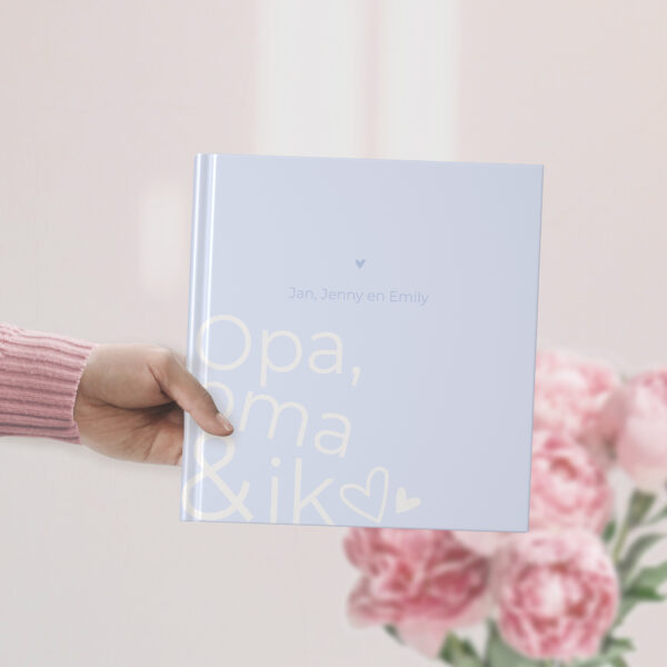 Opa, Oma & Ik Herinneringsboek With Words Blue 1