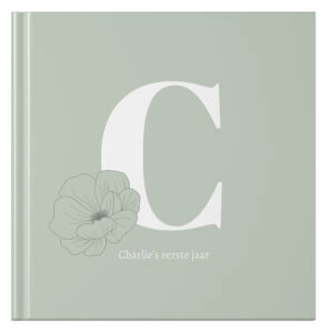 Ontwerp Je Eigen Babyboek Initial With Flower (1)