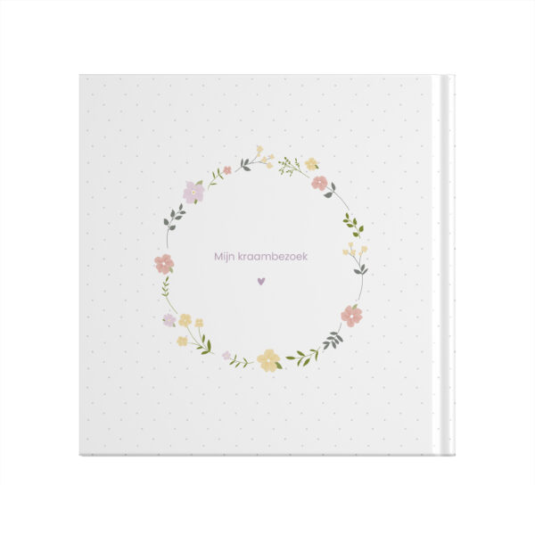 Ontwerp Je Eigen Kraambezoekboek Floral Wreath Dots (1)